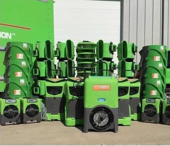 Showing SERVPRO equipment which is always ready to help
